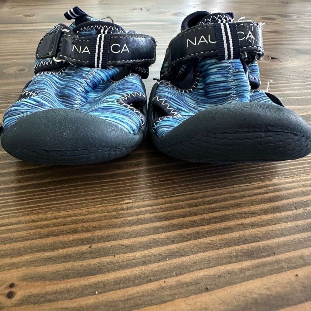 Boys Nautica Blue Navy Striped Kettle Gulf Water Shoes US 11 Toddler Pool Shoes