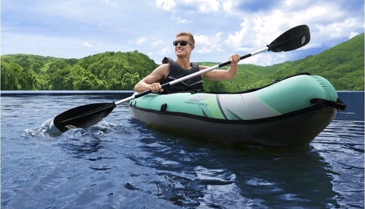 Hydro Force Inflatable Kayak Set | Includes Seat, Paddle, Hand Pump, Storage Car