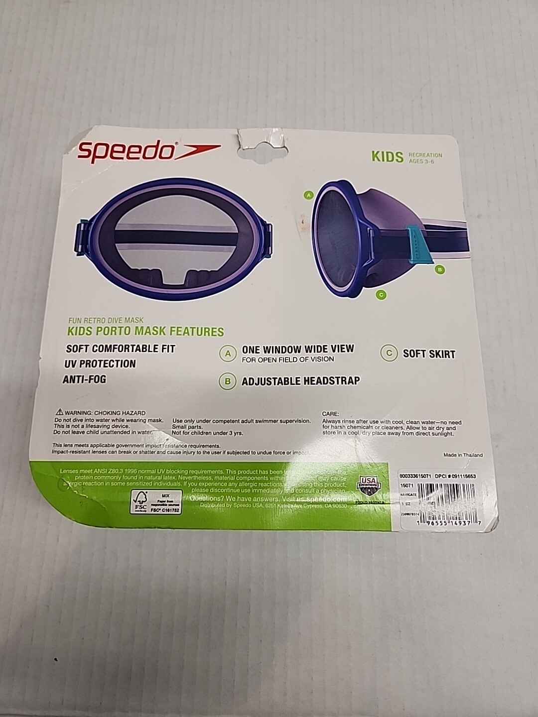 Speedo Kids Fun Pool Lake Dive Mask Goggles New and sealed – ages 3 – 6