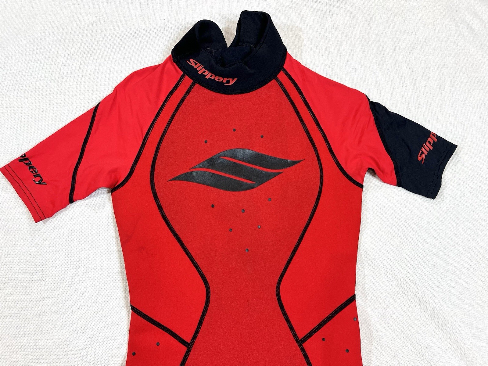 Slippery Wetsuit Short Sleeve + Jacket 2 Piece Neoprene Red Black Unisex Small