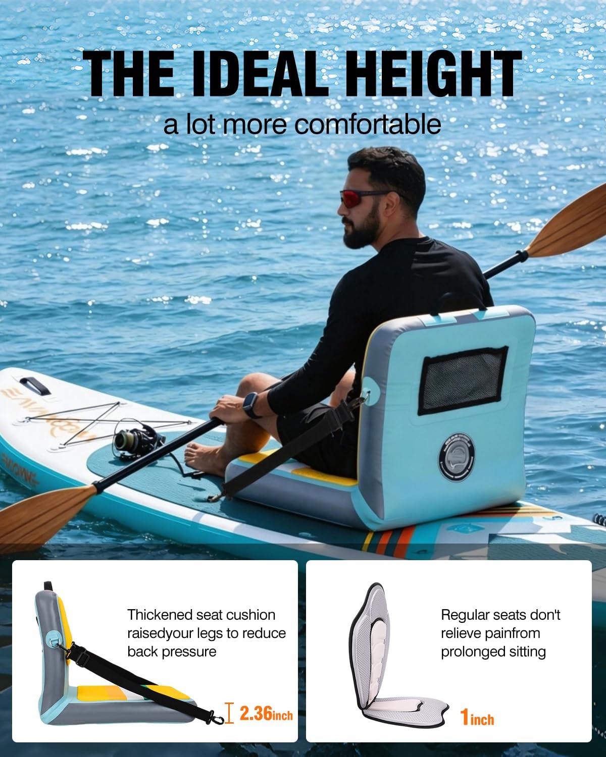 WOOWAVE Paddle Board Seat with Back Support, Portable Kayak Seats,Universal l…