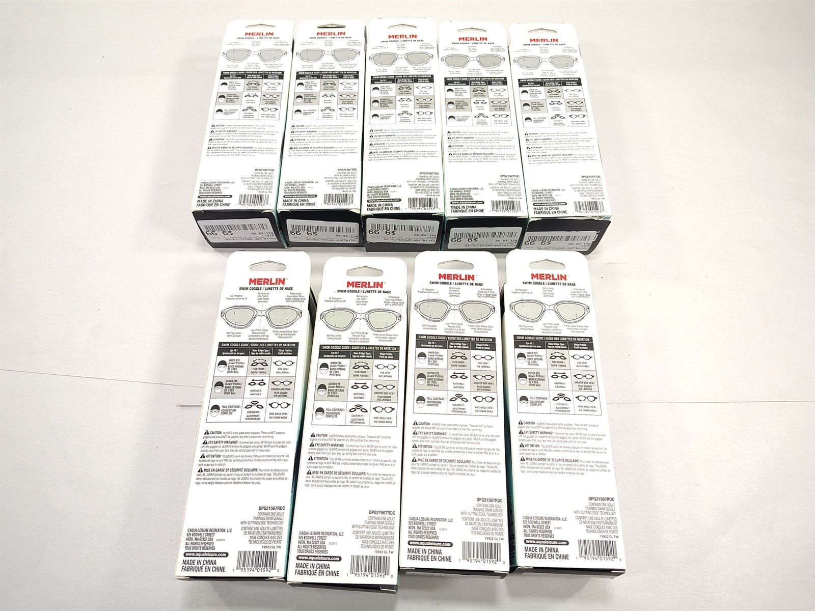 Dolfino 14+ Swim Swimming Goggles Box LOT of 9