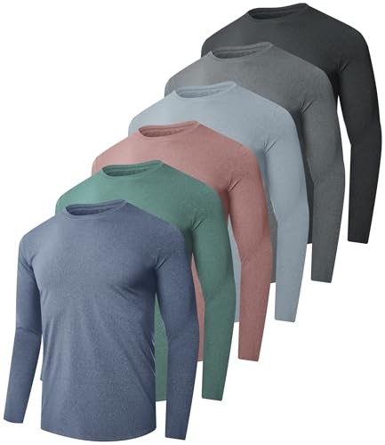 6 Pack Men Dry Fit Medium 1 Black 1 Gray 1 Heather Gray 1 Blue 1 Red 1 Green