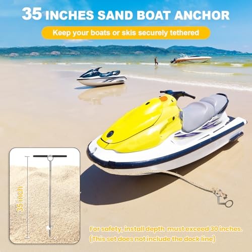 Sand Anchor for Boat, Stainless Steel Shallow Water Anchor, 35″ Boat Sand