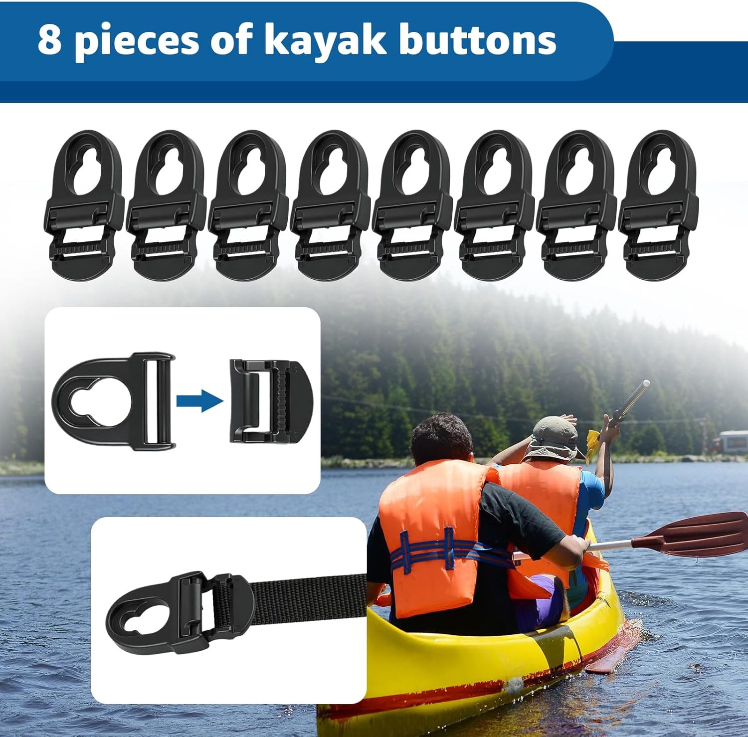 Kayak Seat Repair Kit Compatible with Lifetime Emotion Seat Contain Seat Clips