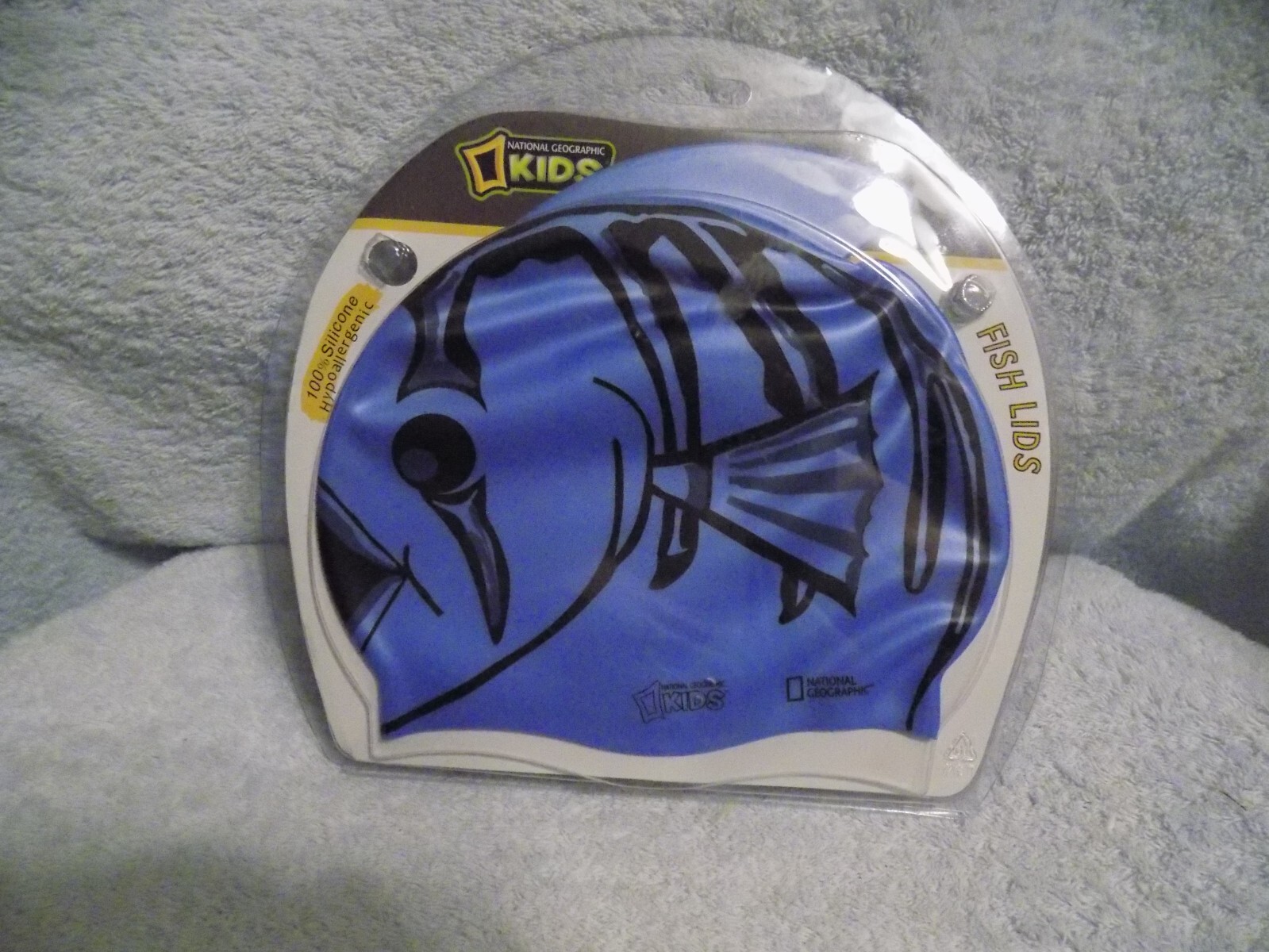 National Geographic Kids Fish Lids Swim Cap Hypoallergenic 100% Silicone NIP