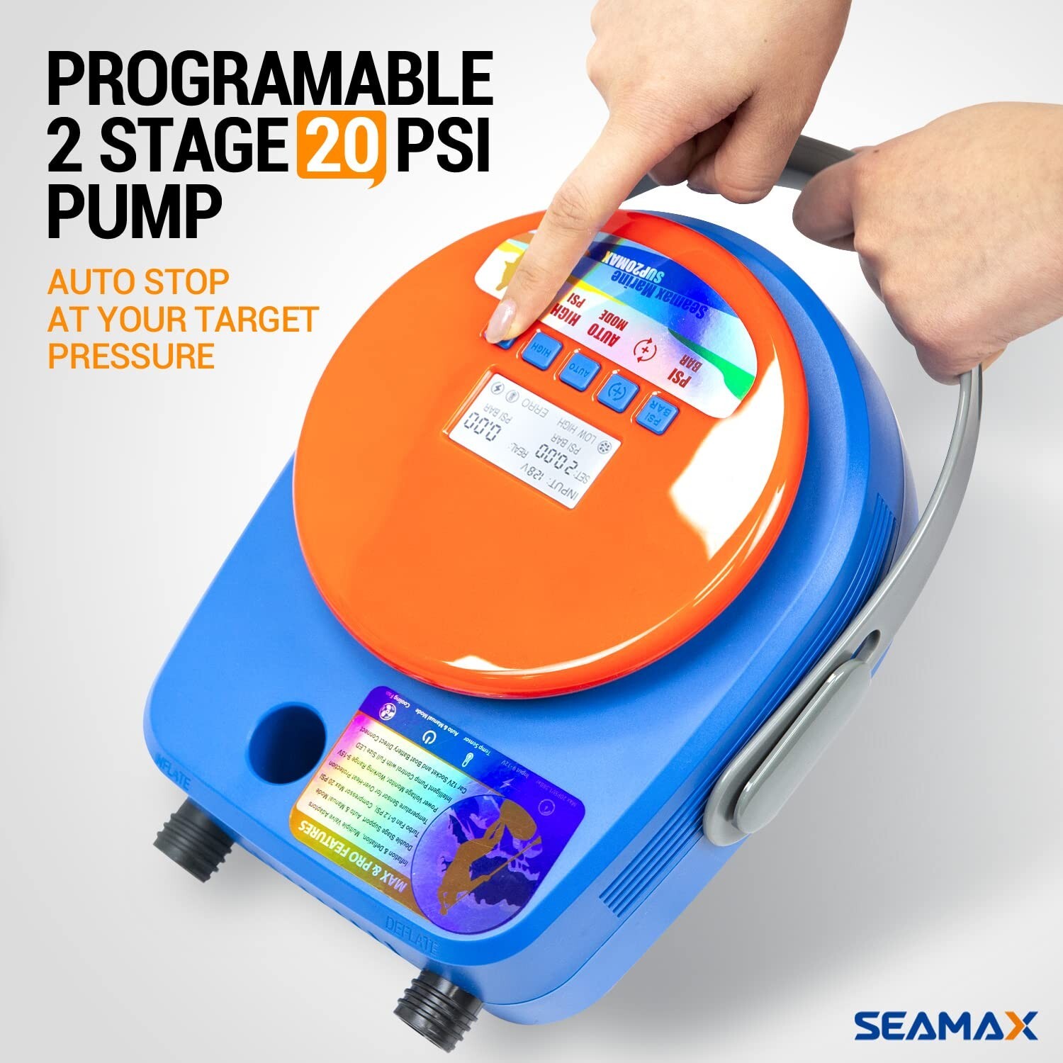 SEAMAX SUP Electric Air Pump for Inflatable Paddle Board & Boat, High Speed D…
