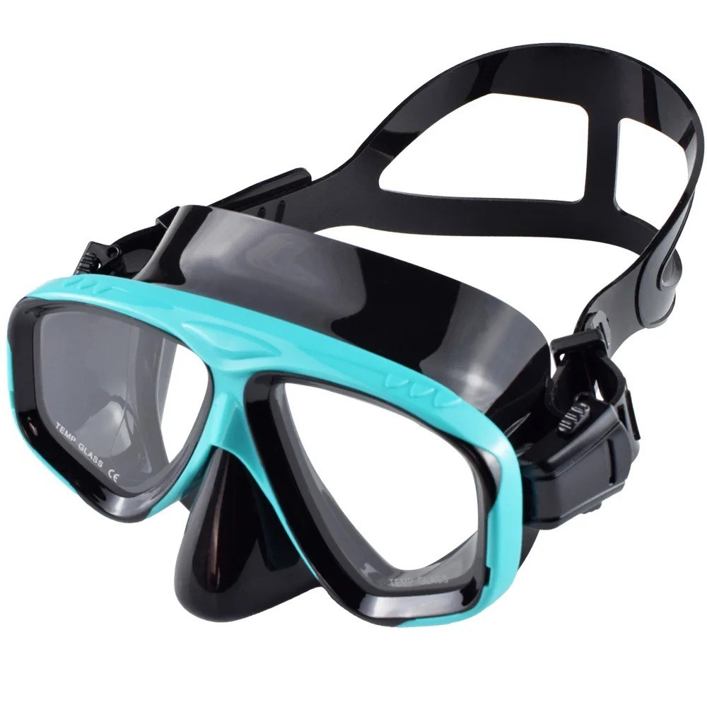 Snorkel Mask Swimming Goggles Scuba Diving Silicone Skirt Tempered Glass Len