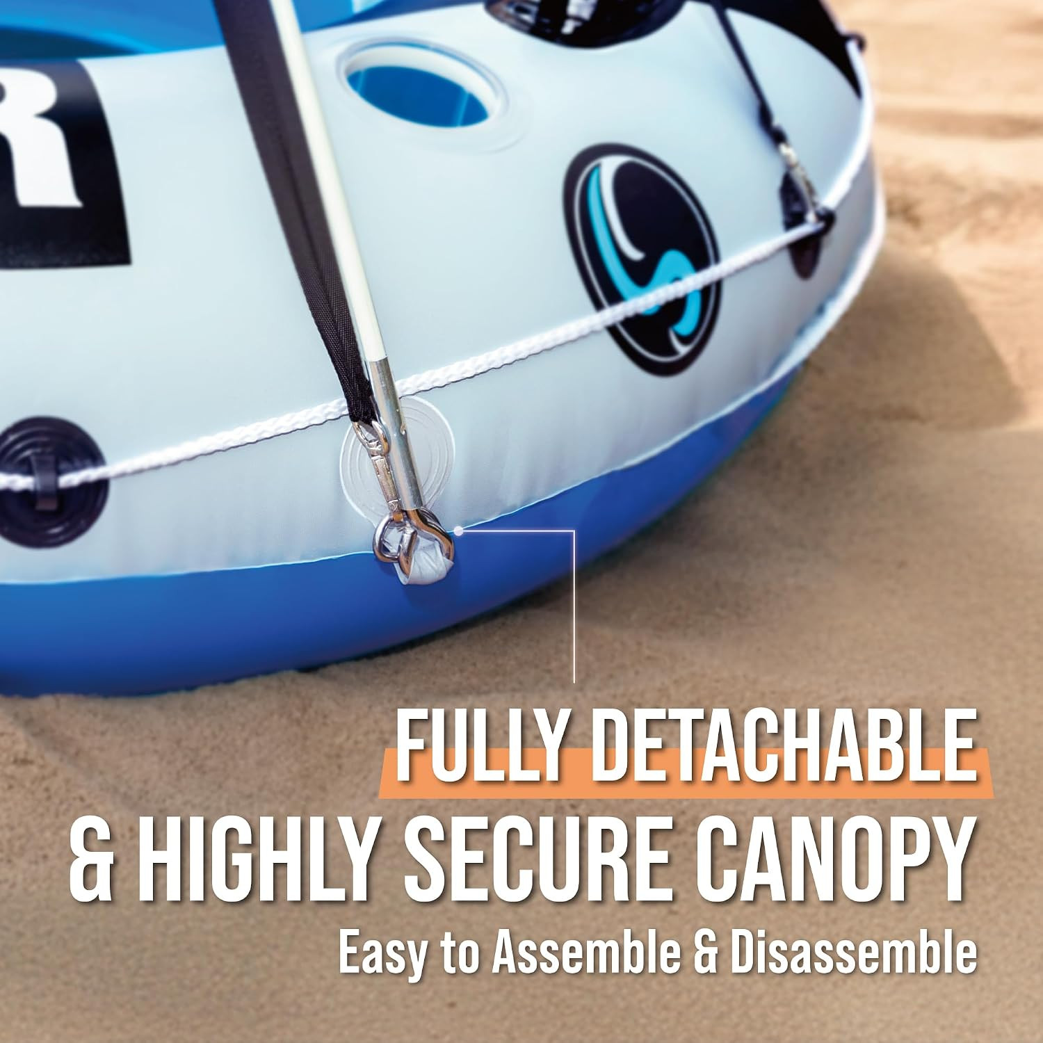 River Tube with Canopy for 1 or 2 Person – Heavy Duty Inflatable Water Float wit