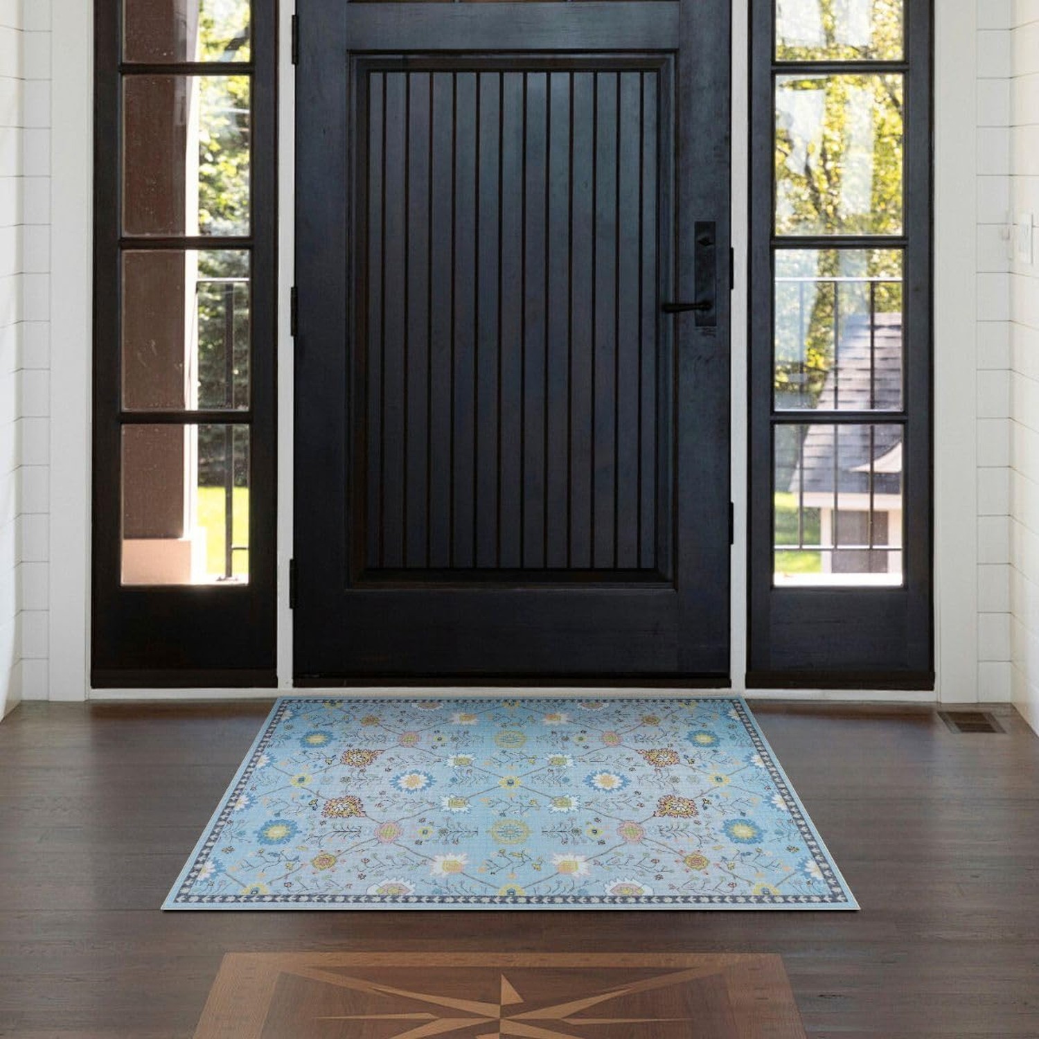 2×3 Area Rugs, Washable Floral Boho Rugs, Non Slip Low Pile Small Carpet, Ind…