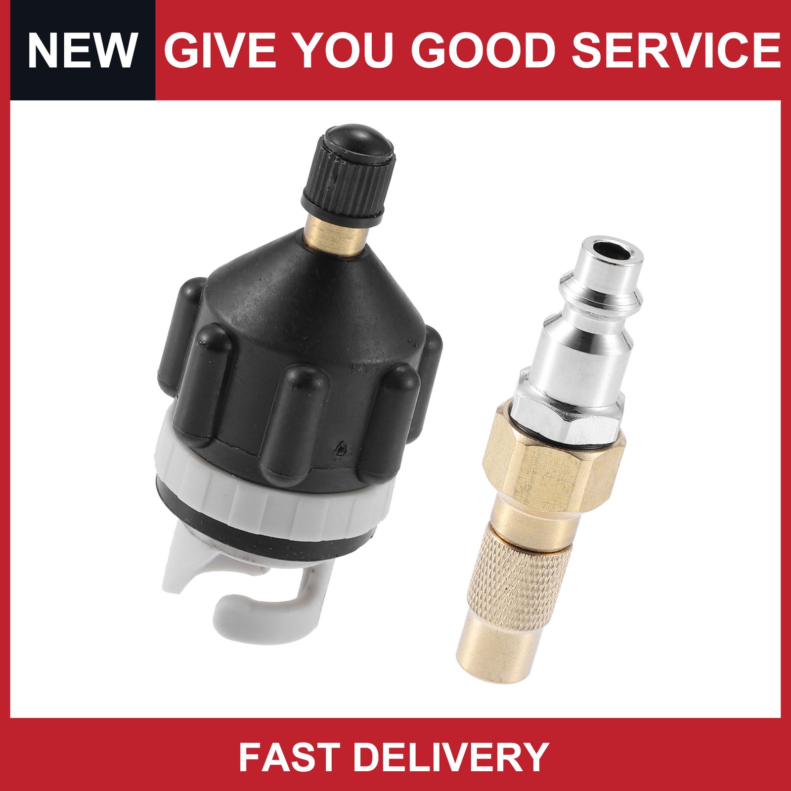 Boat Paddle Board Valve Adapter kit with America Type Push Inflatable Nozzle