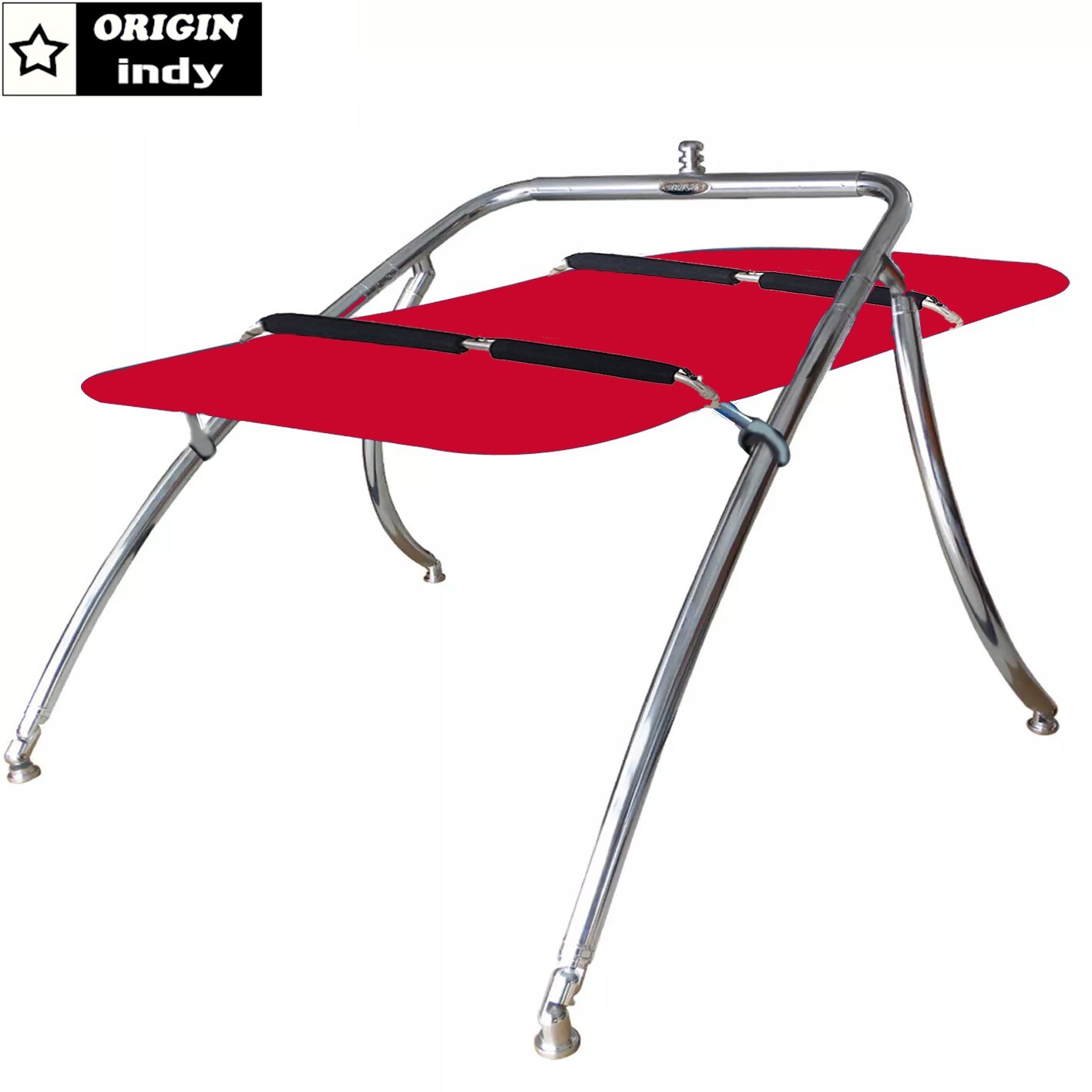 Advancer Boat Wakeboard Tower + Flat Tower Bimini Top Red Canopy + 1 Bimini Rack