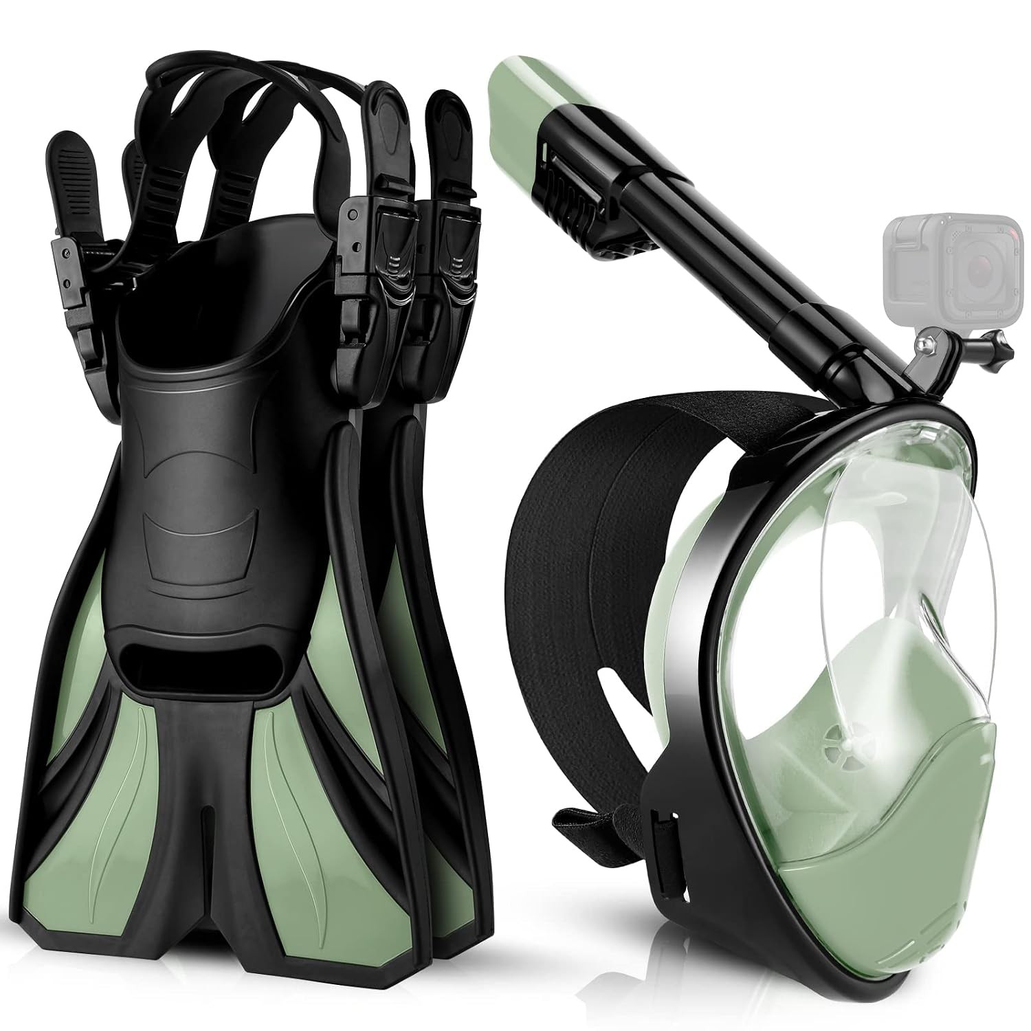 Odoland Snorkeling Packages, Full Face Snorkel Mask for Adults & Youth with Came
