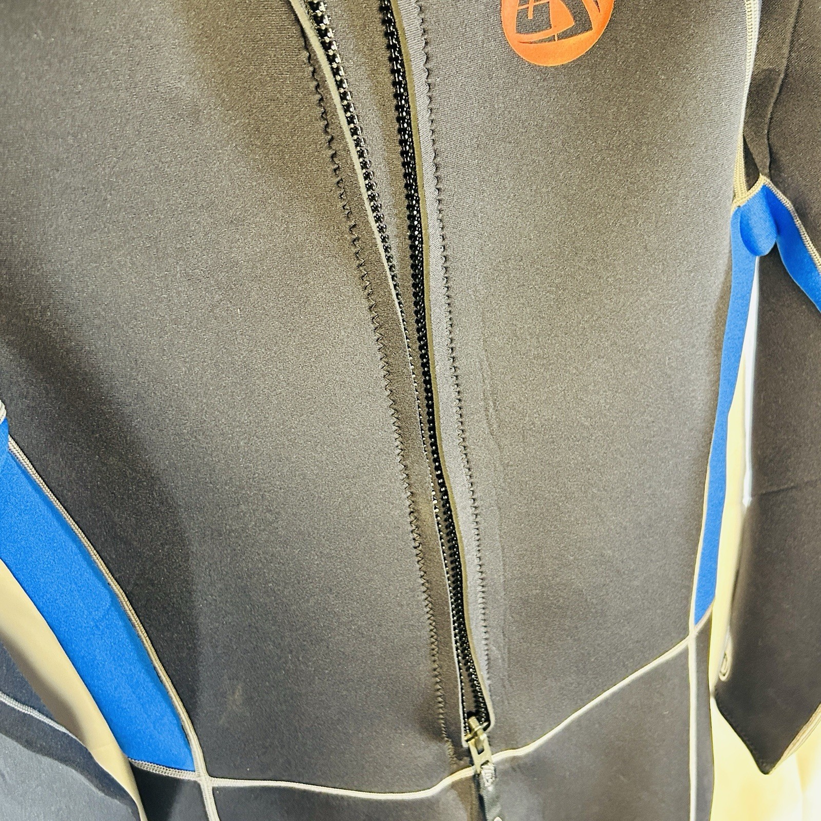 Tilos Men’s Full Wetsuit XL NWOT Neoprene Nylon Diving Surf Black Blue Gray