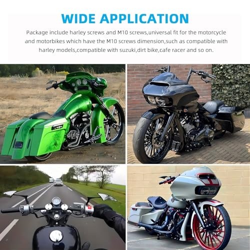 Motorcycle Mirrors,Upgrade Rearview Motorcycle Mirrors Black Irregular Shape