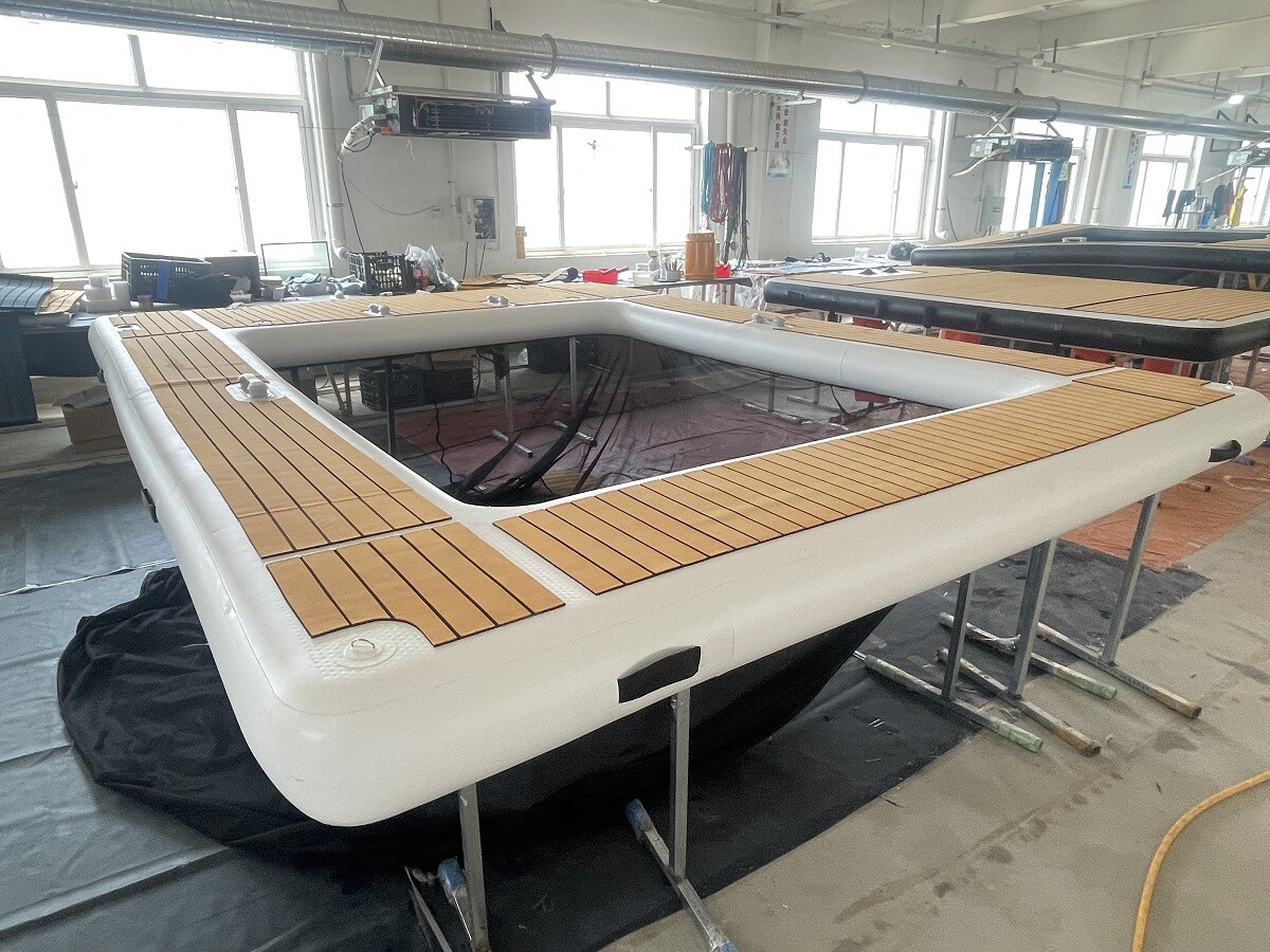 US 14x13ft EVA Inflatable Swimming Pool Yacht Dock Platform For Sea Pool Fun