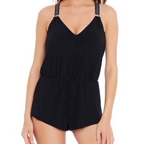 MagicSuit Womens Size 8 Black Star Studded Gabby Racerback 1 Piece Swimsuit NWT