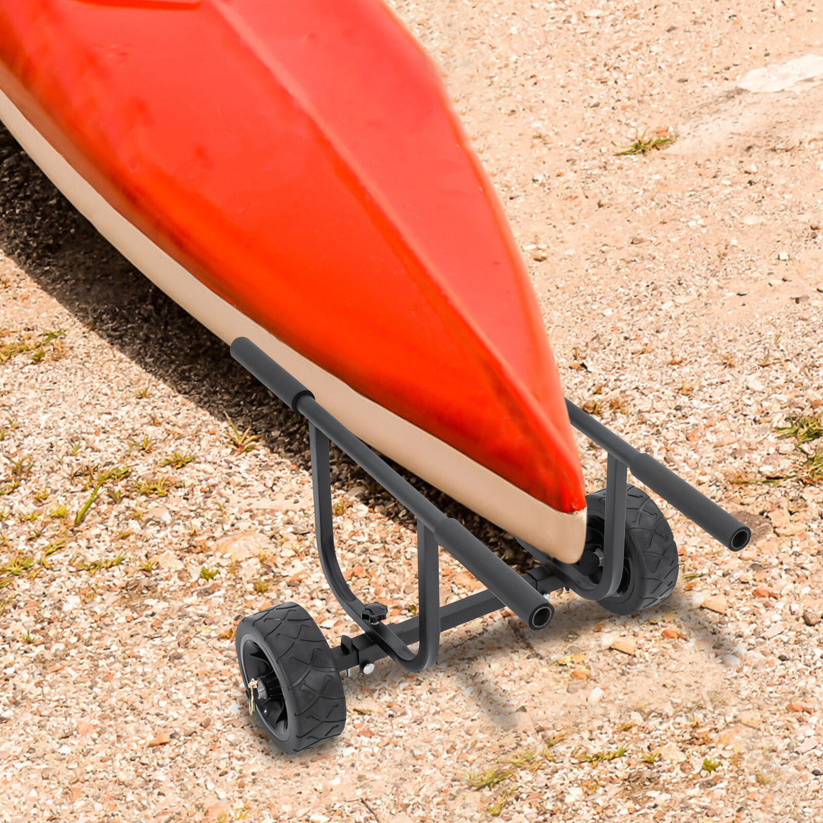 220lbs Kayak Canoe Boat Carrier Dolly Trailer Trolley Transport Cart w/Wheel