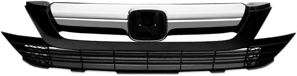 Upper & Lower Grille Set Fit Honda CR-V 2007-2009, Black Chrome | Grill Trim Fi