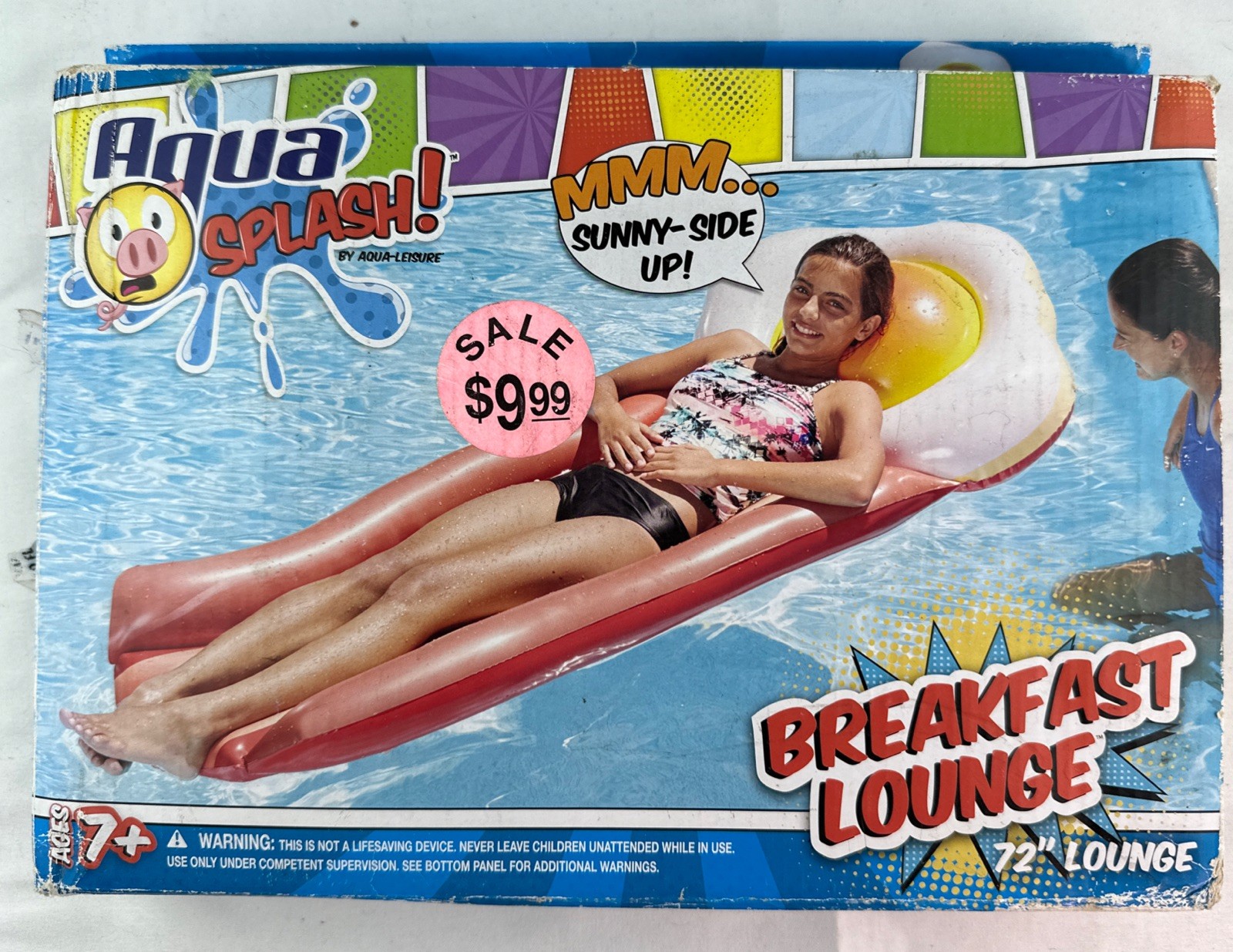 Aqua Splash Breakfast Lounge Bacon & Egg 72″ New In Box