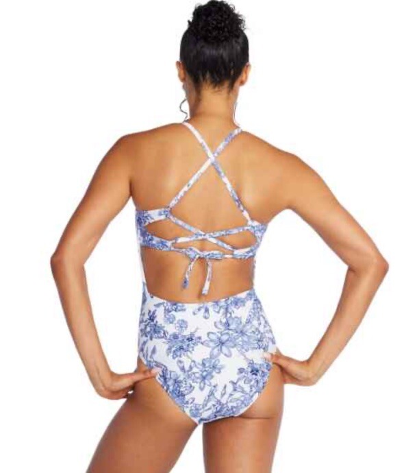 Speedo Double Cross Back 1-Piece-Cerulean Blue 1 Piece 4