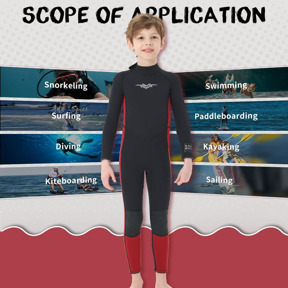 3mm Full Back Zip Wetsuit for Boys & Girls – Thermal Protection for Kids