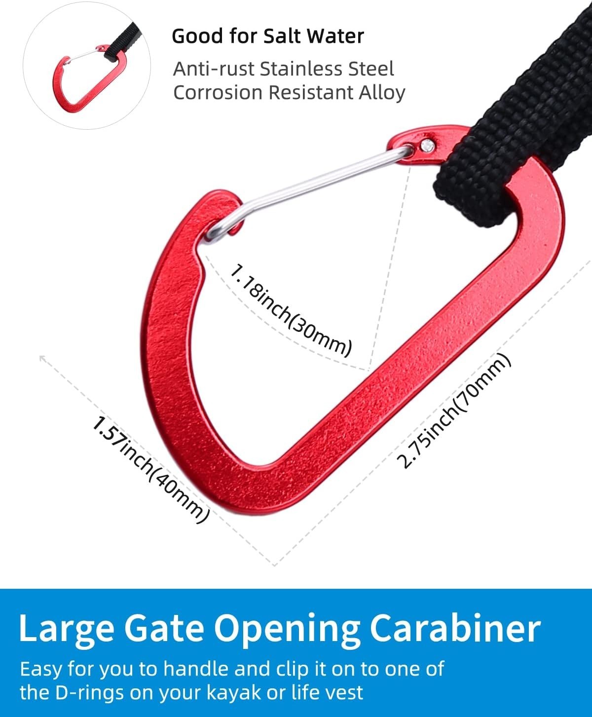 Kayak Paddle Leash Accessories For Kayaking Fishing Paddle Board | 4-7ft