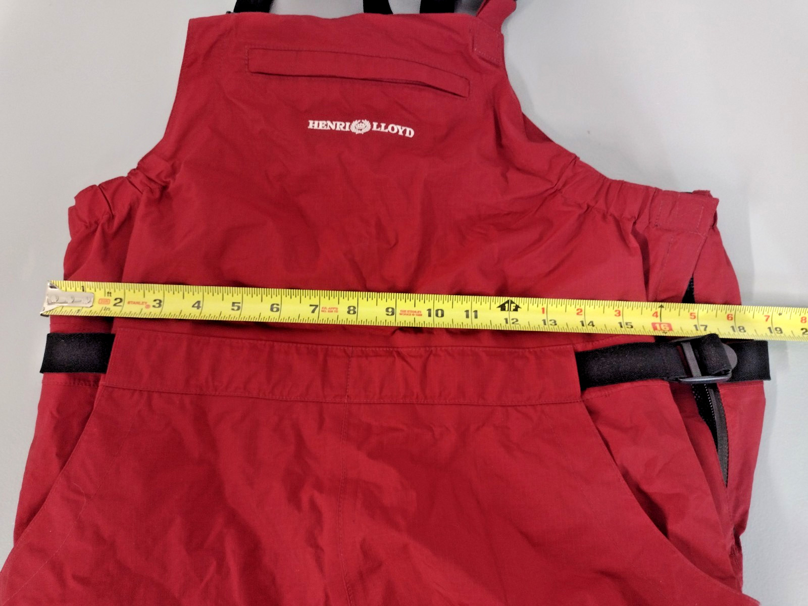 Henri Lloyd Red Weather Suit Size Large Overalls Sailing Bibs Fisherman Nylon