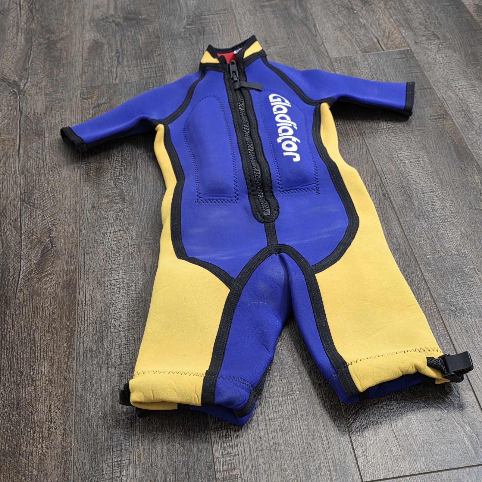 Gladiator Wetsuit Size 10 Youth Junior Kids Boys Blue Yellow w/ Flotation