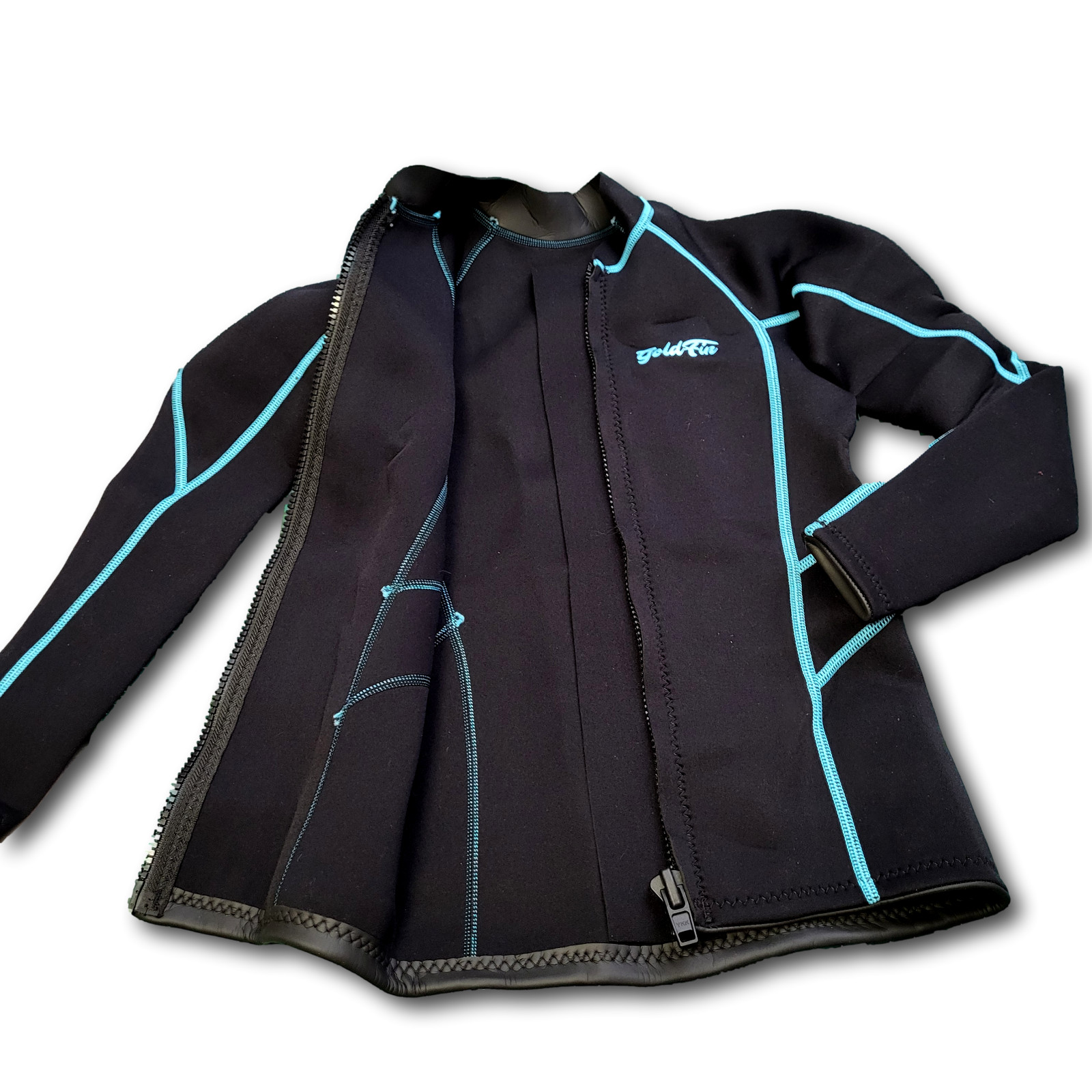 Women’s Wetsuit Top Jacket Long Sleeve Neoprene Wetsuits Black/BlueLline X-Small
