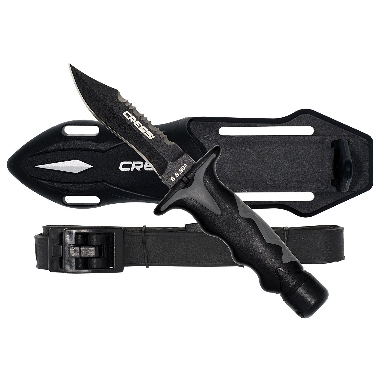 Cressi Predator Scuba Dive Knife – Black/Silver