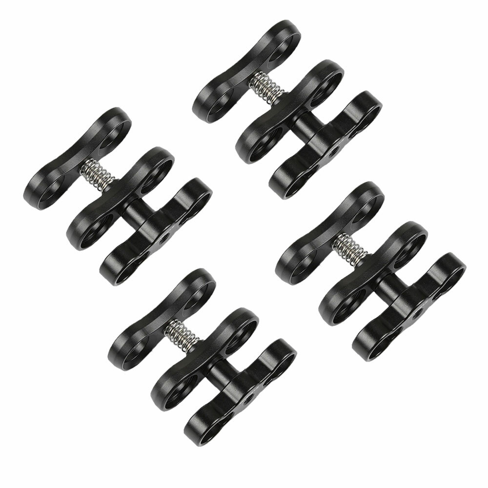 1″ Ball Clamp Diving Dual Holes Ball Butterfly Clip Arm Mount Underwater Housing