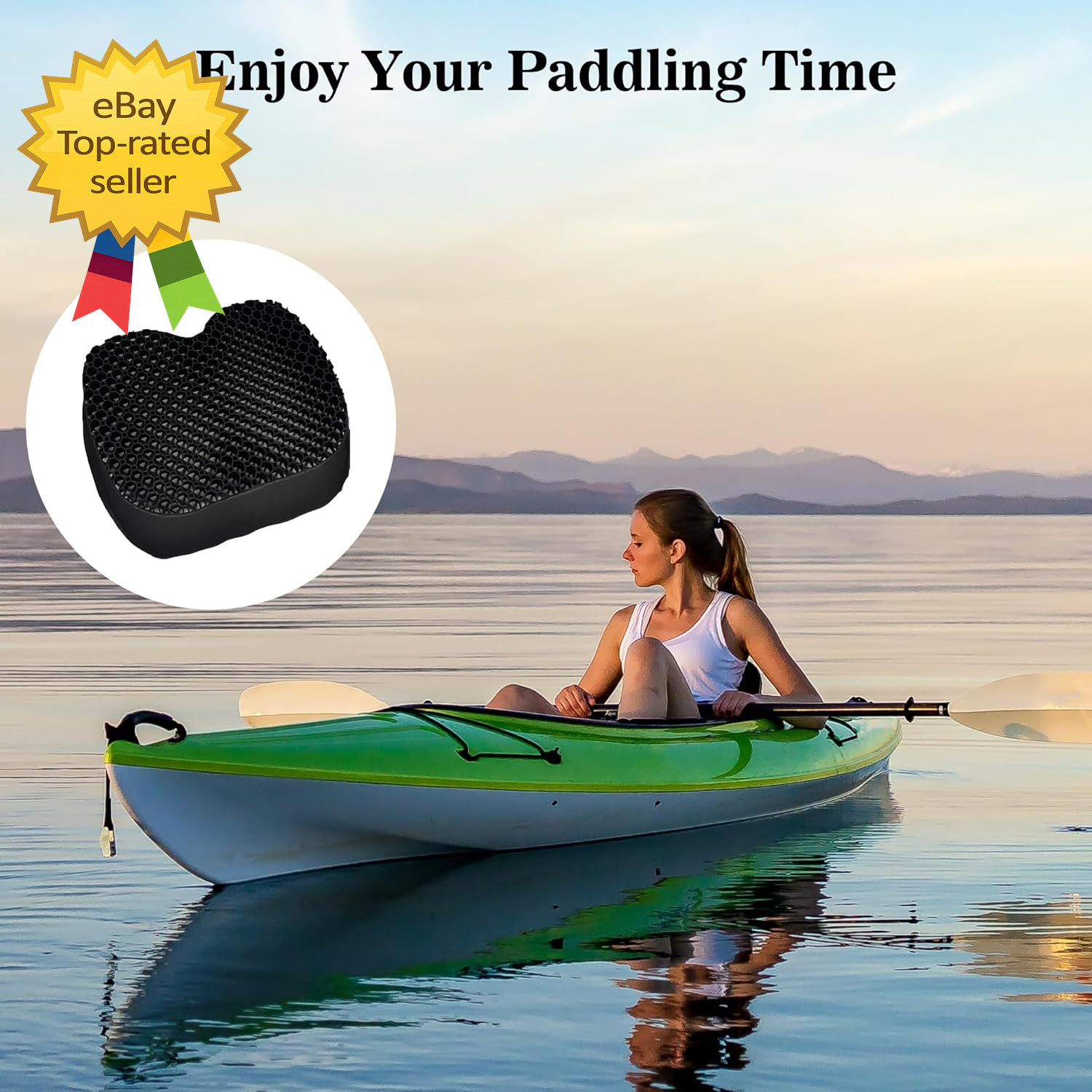 Kayak Seat Cushion Anti Slip Gel Pad for Boat Canoe SUP Chair Long Sitting