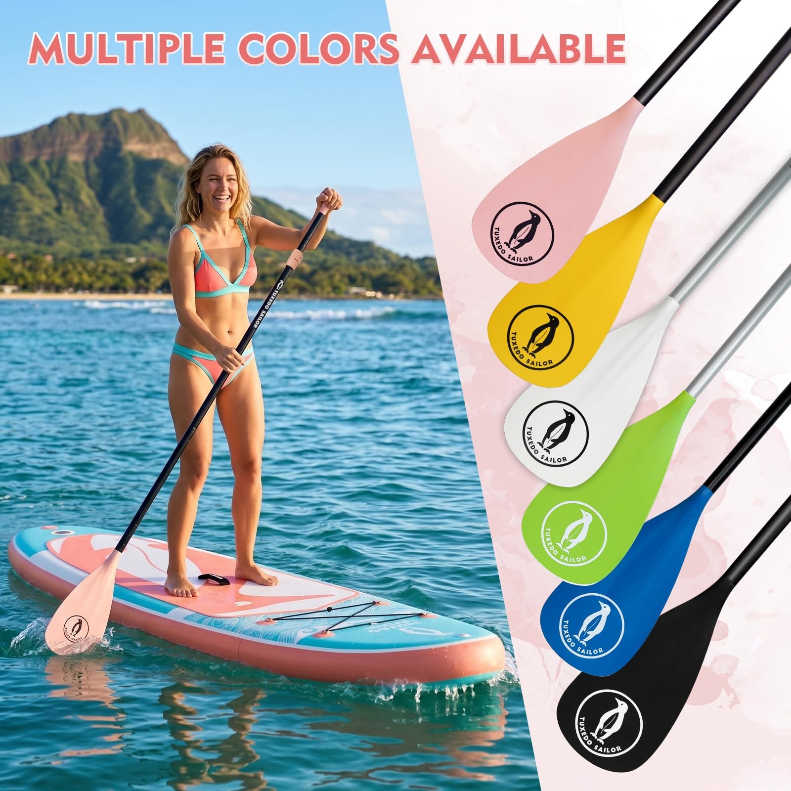 Tuxedo Sailor SUP Paddle – 3 Piece Adjustable Stand Up Paddle Board Paddle – …