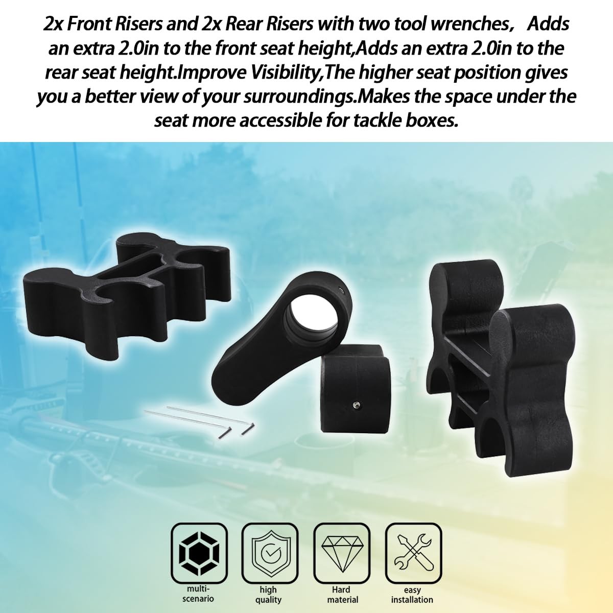 Kayak Seat Risers Compatible with Yukon and Teton Pro Kayaks(Plastic)-Adjusti…