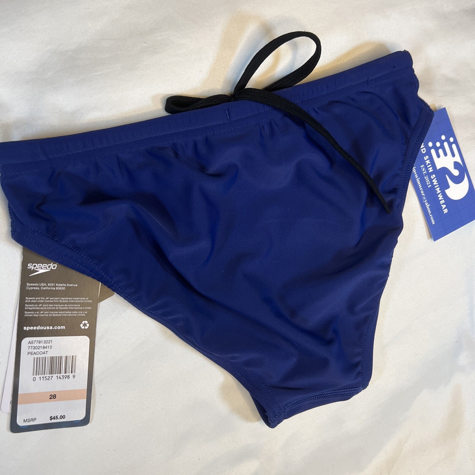 Men’s Speedo Bikini Swim Brief, Eco, Peacoat, Size 28