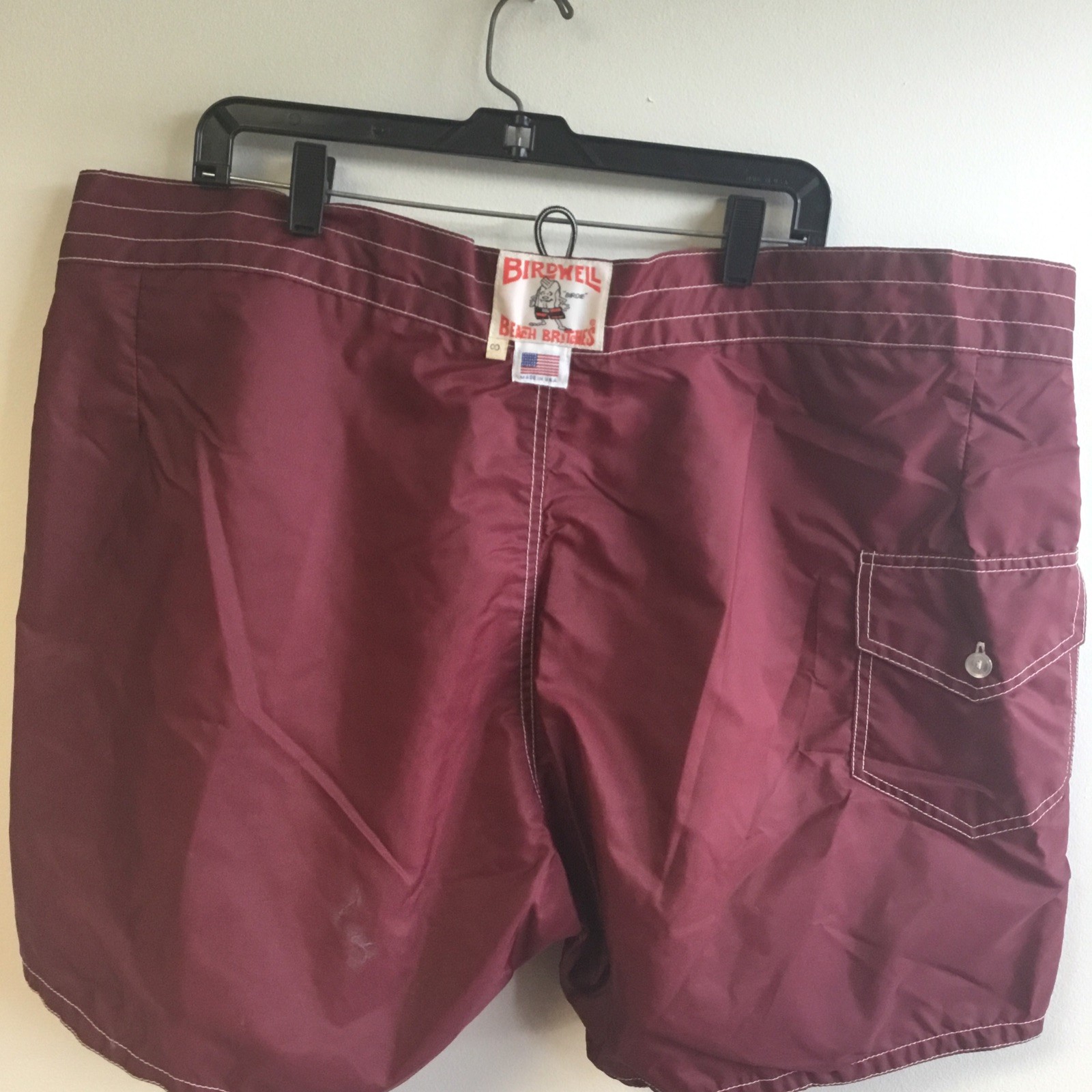 Vintage MaroonBird well Shorts Surf Surfing 22.5” Hip To Hip, 19”Waist To Bottom