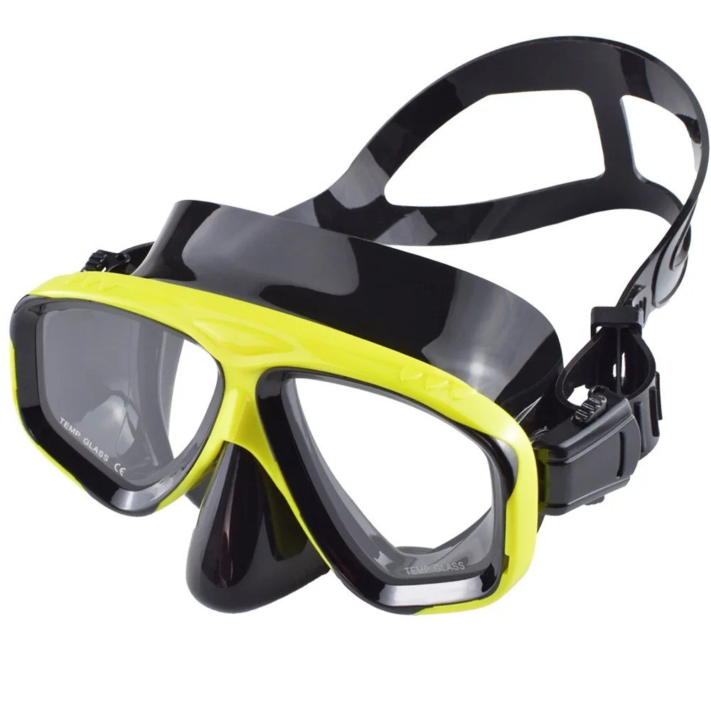 Snorkel Mask Swimming Goggles Scuba Diving Silicone Skirt Tempered Glass Len