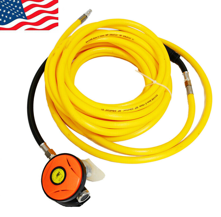 50FTHose Explorer Scuba Diving 2nd Stage Regulator Dive Octopus Hookah Hose Kit