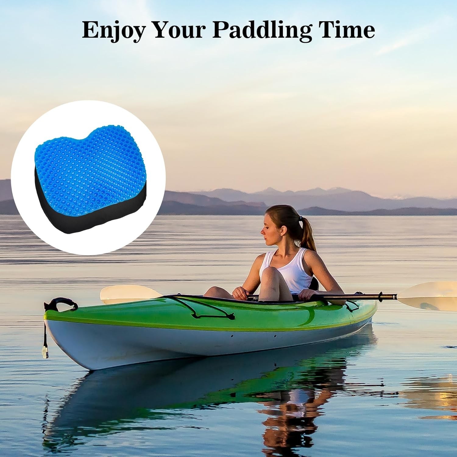 Kayak Seat Cushion, anti Slip Gel Seat Cushion for Long Sitting on Boat, Canoe,