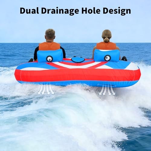 Towable Tube for Boating, 1–2 Person Inflatable Towable Tube with Super Car