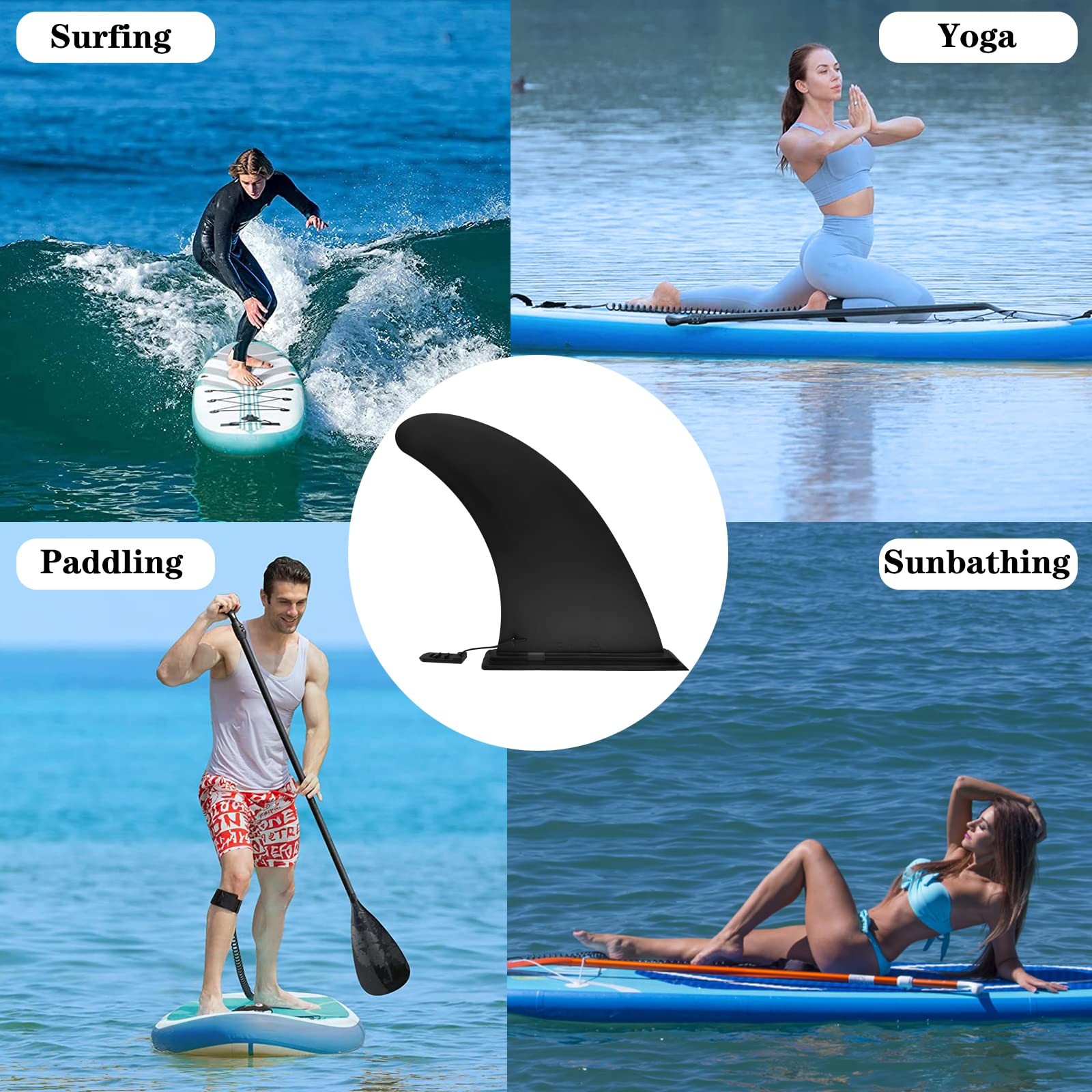 Anfyko 9″ Paddle Board Fin Repalcement Universal, Nylon 1PCS 9″,