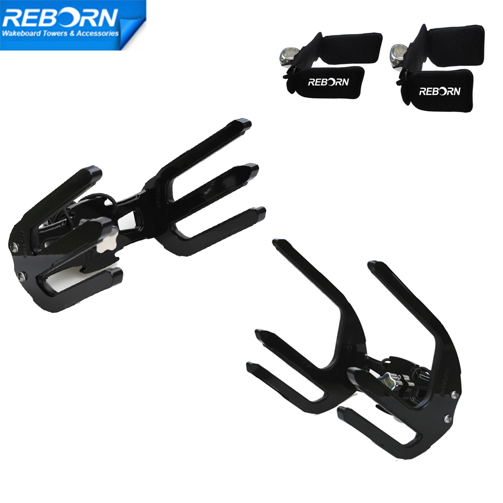 Reborn Pro2 QR Wakeboard Rack Plus Wakeboard |Kneeboard Rack Black w/Free Cover