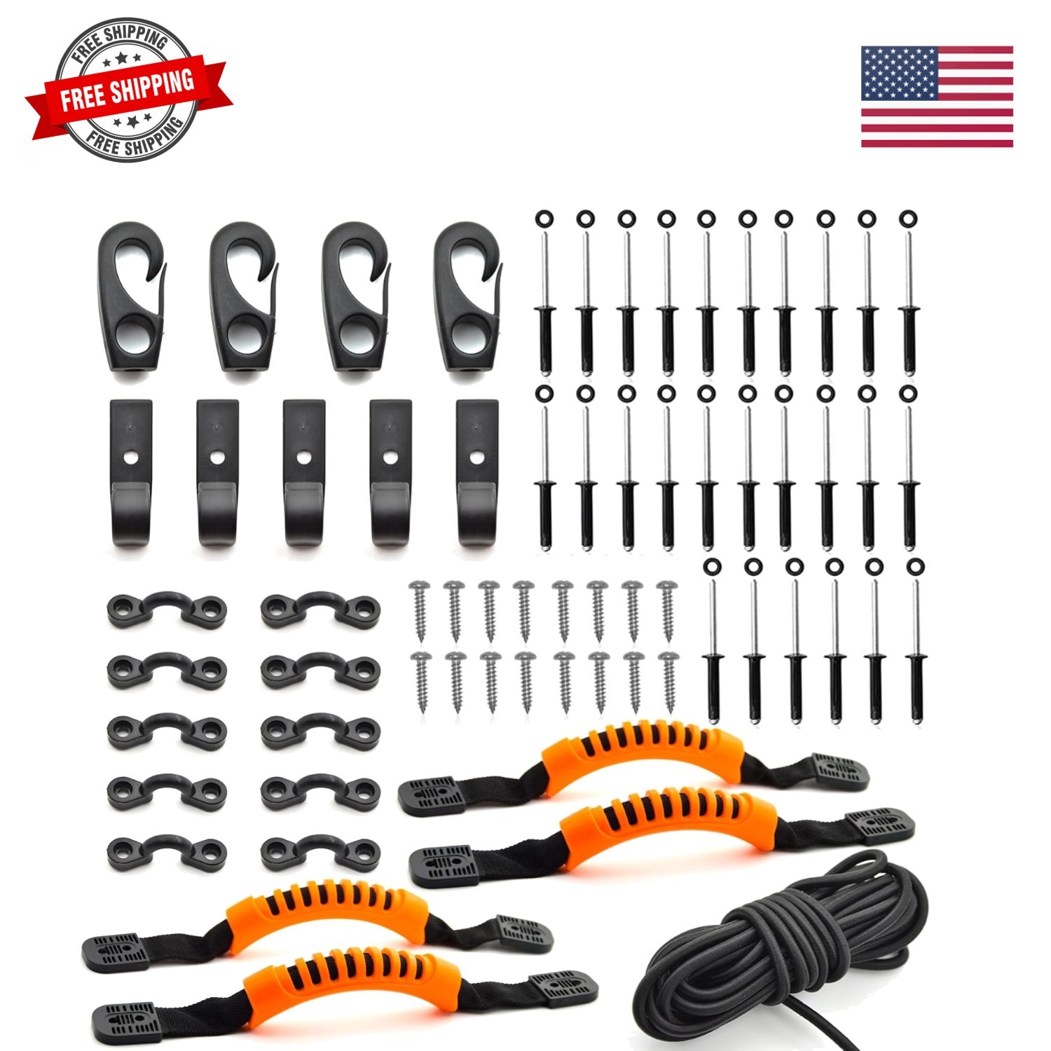 Kayak Carry Handle Rigging Kit -Kayak Canoe Carry Handles, 15 FT 6mm Elastic …