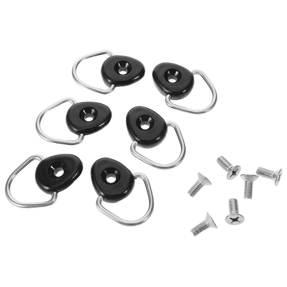 6 Pcs Kayak Oval Screw Canoe Hardware Elastic Rope Buckles Cord Rings