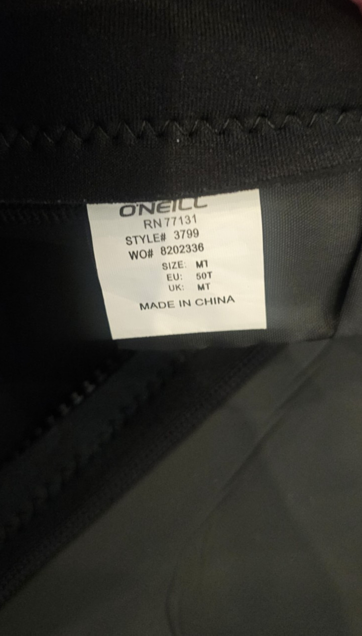 O’Neill Reactor 2mm Men’s Spring Suit Wetsuit Black Gray Style #3799 Medium Tall