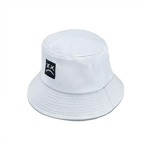 Bucket Hat Unisex Simple Caps Hip Hop Gorros Men Women Cap Beach One Size White
