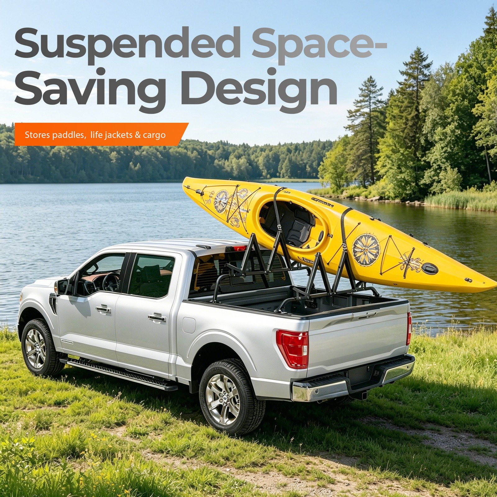 150lb Steel Adjustable Pick Up Truck Bed Ladder Rack Carrier For Kayak SUP