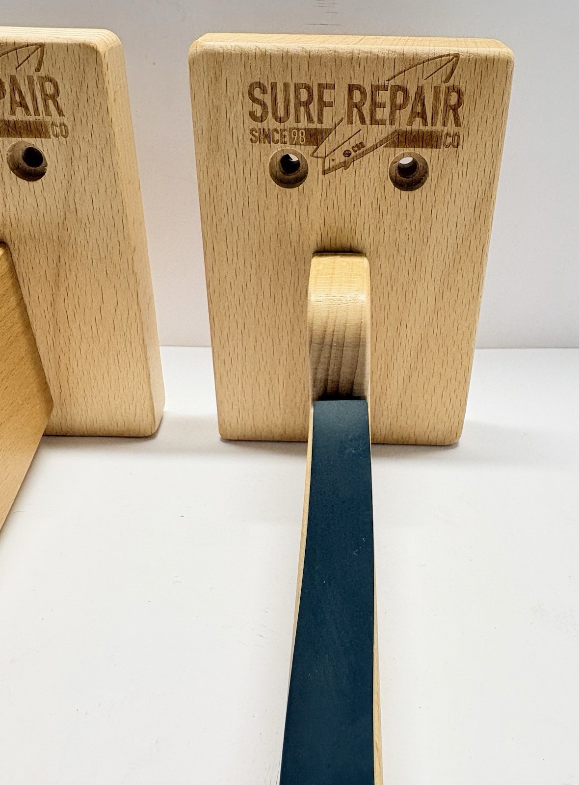 Surf Repair Co. wooden wall mount rack for surfboards, snowboards, or wakeboards
