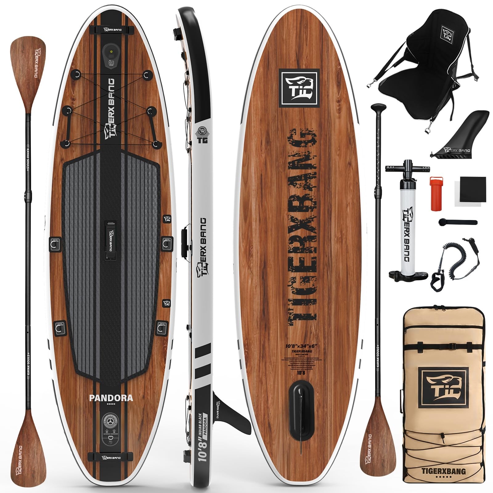 TIGERXBANG Paddle Board, 10.8′ Stand Up Paddle Board with Premium Complete In…